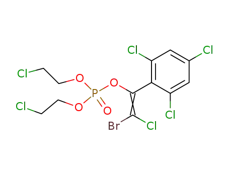 Molecular Structure of 61622-09-1 (Phosphoric acid, 2-bromo-2-chloro-1-(2,4,6-trichlorophenyl)ethenyl
bis(2-chloroethyl) ester)