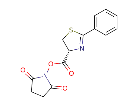 Molecular Structure of 64419-23-4 (2,5-Pyrrolidinedione, 1-[[(4,5-dihydro-2-phenyl-4-thiazolyl)carbonyl]oxy]-)