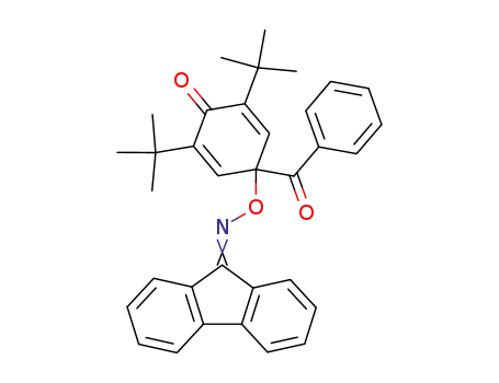 Molecular Structure of 96673-85-7 (Fluoren-9-one O-(1-benzoyl-3,5-di-tert-butyl-4-oxo-cyclohexa-2,5-dienyl)-oxime)