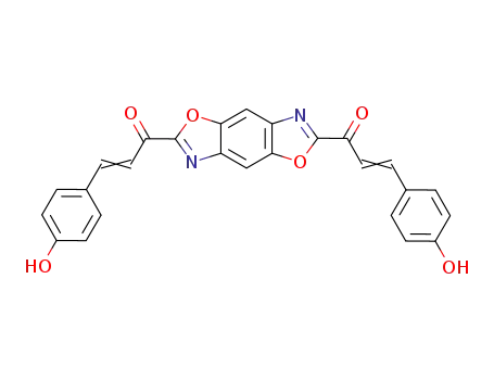 Molecular Structure of 72129-96-5 (3,3'-bis-(4-hydroxy-phenyl)-1,1'-benzo[1,2-<i>d</i>;4,5-<i>d</i>']bisoxazole-2,6-diyl-bis-propenone)