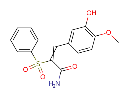 Molecular Structure of 50880-58-5 ((Z)-2-Benzenesulfonyl-3-(3-hydroxy-4-methoxy-phenyl)-acrylamide)