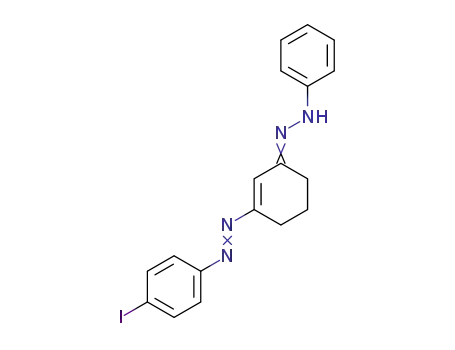 Molecular Structure of 22728-06-9 (1-(4-Iodbenzolazo)-3-phenylhydrazono-cyclohexen-<sup>(1)</sup>)