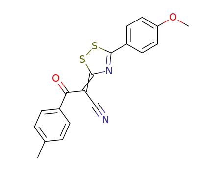 2-[5-(4-methoxy-phenyl)-[1,2,4]dithiazol-3-ylidene]-3-oxo-3-<i>p</i>-tolyl-propionitrile
