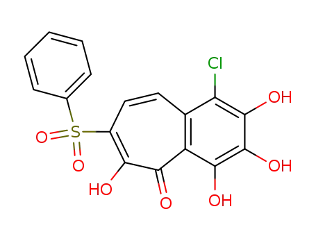 Molecular Structure of 4043-14-5 (3'-Chlor-4',5',6'-trihydroxy-3-benzolsulfonyl-6,7-benzo-tropolon)