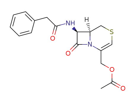 Molecular Structure of 64804-77-9 (Benzeneacetamide,
N-[2-[(acetyloxy)methyl]-8-oxo-4-thia-1-azabicyclo[4.2.0]oct-2-en-7-yl]-,
trans-)