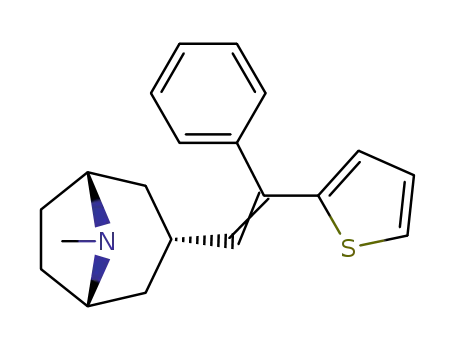 8-methyl-3<i>endo</i>-(2-phenyl-2-thiophen-2-yl-vinyl)-nortropane
