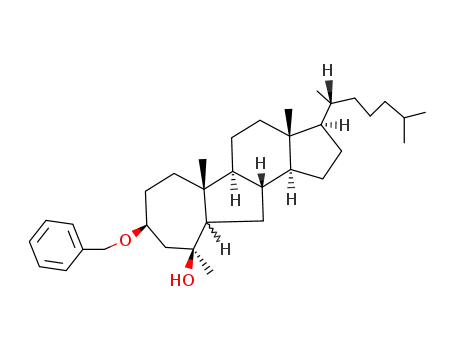 Molecular Structure of 21587-22-4 (3β-Benzyloxy-4aα-methyl-A-homo-B-nor-5ξ-cholestan-4aβ-ol)