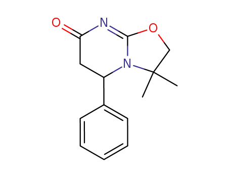 3,3-dimethyl-5-phenyl-2,3,5,6-tetrahydro-oxazolo[3,2-<i>a</i>]pyrimidin-7-one