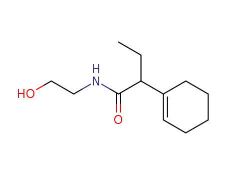 Molecular Structure of 7178-72-5 (N-<2-Hydroxy-aethyl>-α-<cyclohexen-1-yl>-buttersaeureamid)