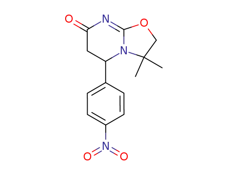 3,3-dimethyl-5-(4-nitro-phenyl)-2,3,5,6-tetrahydro-oxazolo[3,2-<i>a</i>]pyrimidin-7-one