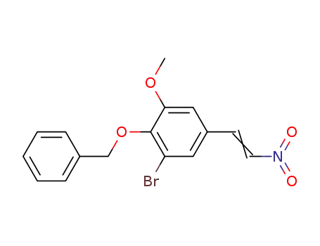 Molecular Structure of 35320-87-7 (Benzene, 1-bromo-3-methoxy-5-(2-nitroethenyl)-2-(phenylmethoxy)-)