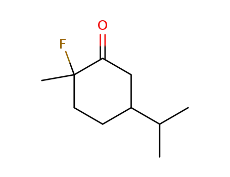Molecular Structure of 272114-51-9 (Cyclohexanone, 2-fluoro-2-methyl-5-(1-methylethyl)-, (2S,5R)- (9CI))