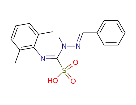 Molecular Structure of 63300-36-7 (Methanesulfonic acid,
[(2,6-dimethylphenyl)imino][methyl(phenylmethylene)hydrazino]-)