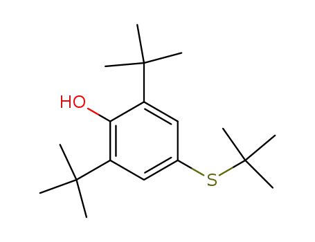 Molecular Structure of 26532-81-0 (Phenol, 2,6-bis(1,1-dimethylethyl)-4-[(1,1-dimethylethyl)thio]-)