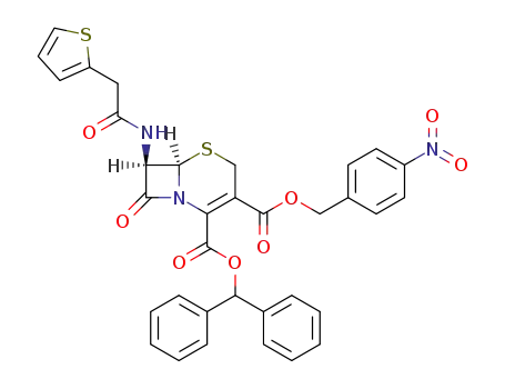 (6<i>R</i>)-8-oxo-7<i>t</i>-(2-thiophen-2-yl-acetylamino)-(6<i>r</i><i>H</i>)-5-thia-1-aza-bicyclo[4.2.0]oct-2-ene-2,3-dicarboxylic acid 2-benzhydryl ester 3-(4-nitro-benzyl) ester