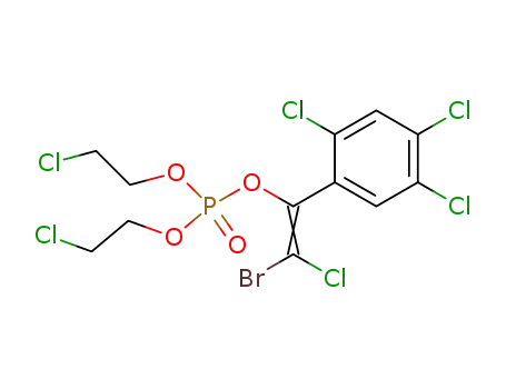 Phosphoric acid, 2-bromo-2-chloro-1-(2,4,5-trichlorophenyl)ethenyl
bis(2-chloroethyl) ester