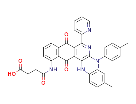 4-(5,10-dioxo-1-(pyridin-2-yl)-3,4-bis(p-tolylamino)-5,10-dihydrobenzo[g]isoquinolin-6-ylamino)-4-oxobutanoic acid