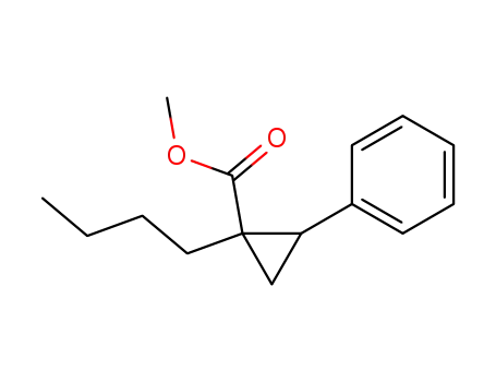 Molecular Structure of 62360-10-5 (Cyclopropanecarboxylic acid, 1-butyl-2-phenyl-, methyl ester)