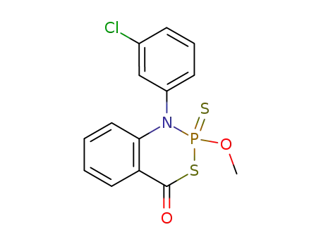 1-(3-chloro-phenyl)-2-methoxy-2-thioxo-1,2-dihydro-2λ<sup>5</sup>-benzo[<i>d</i>][1,3,2]thiazaphosphinin-4-one