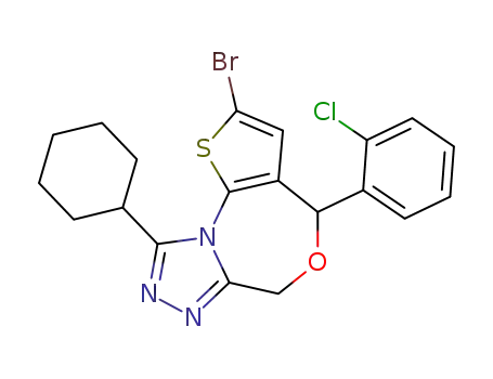 9-cyclohexyl-2-bromo-4-(2-chloro-phenyl)-4<i>H</i>,6<i>H</i>-thieno[2,3-<i>e</i>][1,2,4]triazolo[3,4-<i>c</i>][1,4]oxazepine