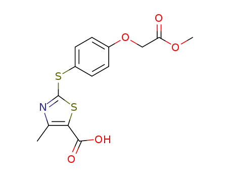 Molecular Structure of 58535-96-9 (2-(4-methoxycarbonylmethoxy-phenylsulfanyl)-4-methyl-thiazole-5-carboxylic acid)