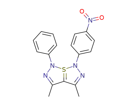 3,4-dimethyl-1-(4-nitro-phenyl)-6-phenyl-1,6-dihydro-7λ<sup>4</sup>-[1,2,3]thiadiazolo[5,1-<i>e</i>][1,2,3]thiadiazole