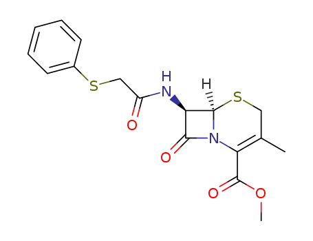 (6<i>R</i>)-3-methyl-8-oxo-7<i>t</i>-(2-phenylsulfanyl-acetylamino)-(6<i>r</i><i>H</i>)-5-thia-1-aza-bicyclo[4.2.0]oct-2-ene-2-carboxylic acid methyl ester
