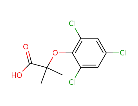 Molecular Structure of 53625-00-6 (Propanoic acid, 2-methyl-2-(2,4,6-trichlorophenoxy)-)