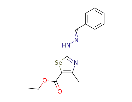 2-benzylidenehydrazino-4-methyl-selenazole-5-carboxylic acid ethyl ester
