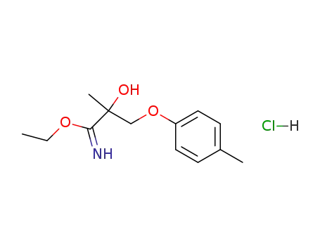 2-hydroxy-2-methyl-3-<i>p</i>-tolyloxy-propionimidic acid ethyl ester; hydrochloride