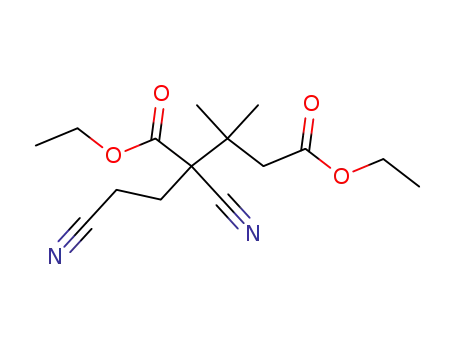 Molecular Structure of 62934-87-6 (Pentanedioic acid, 2-cyano-2-(2-cyanoethyl)-3,3-dimethyl-, diethyl ester)