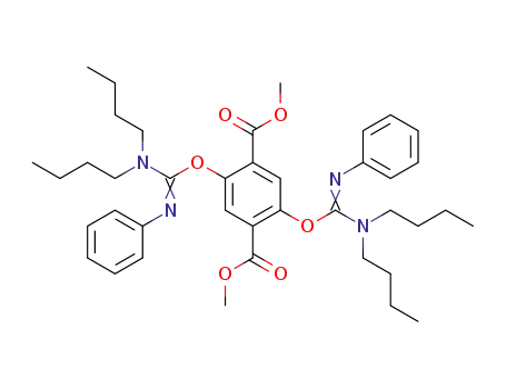 Molecular Structure of 752-62-5 (2.5-Bis-<N.N-dibutyl-N'-phenyl-guanyloxy>-terephthalsaeure-dimethylester)