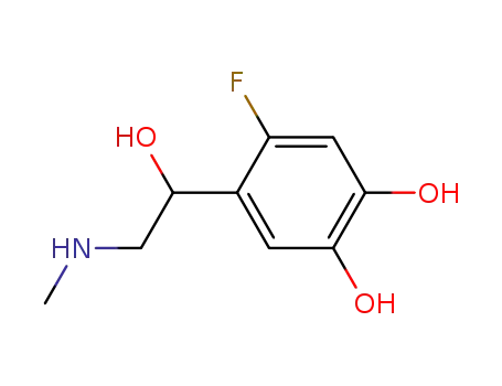 Molecular Structure of 269742-65-6 (1,2-Benzenediol, 4-fluoro-5-[(1S)-1-hydroxy-2-(methylamino)ethyl]- (9CI))