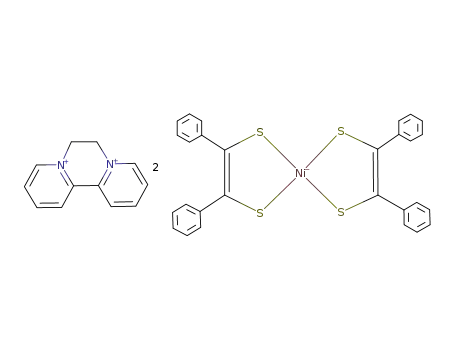 Molecular Structure of 119108-97-3 (6,7-dihydropyrido{1,2-a:2',1'-c}pyrazindiium-bis{bis(cis-1,2-diphenyl-1,2-ethenedithiolato)niccolate)