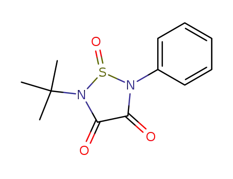 Molecular Structure of 62933-75-9 (1,2,5-Thiadiazolidine-3,4-dione, 2-(1,1-dimethylethyl)-5-phenyl-,
1-oxide)