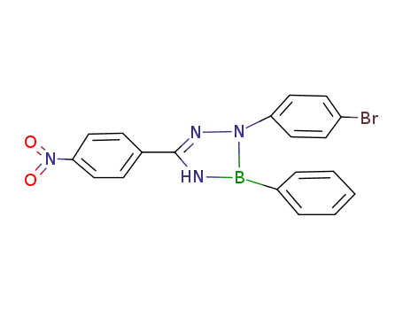 Molecular Structure of 79067-50-8 (1H-1,2,4,3-Triazaborole,
2-(4-bromophenyl)-2,3-dihydro-5-(4-nitrophenyl)-3-phenyl-)