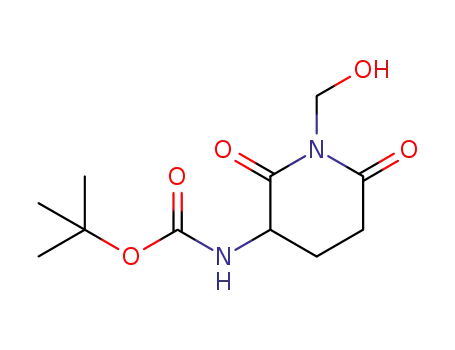 Molecular Structure of 1320352-96-2 (1-hydroxymethyl-3-(tert-butoxycarbonylamino)-2,6-dioxopiperidine)