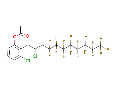 Molecular Structure of 38506-71-7 (C<sub>6</sub>H<sub>3</sub>(CH<sub>2</sub>CHClCH<sub>2</sub>C<sub>8</sub>F<sub>17</sub>)(Cl)OC(O)CH<sub>3</sub>)