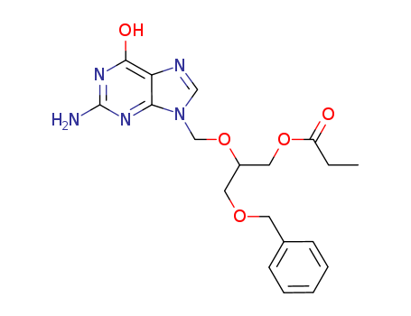 6H-Purin-6-one, 2-amino-1,9-dihydro-9-[[1-[(1-oxopropoxy)methyl]-2-(phenylmethoxy)eth oxy]methyl]-