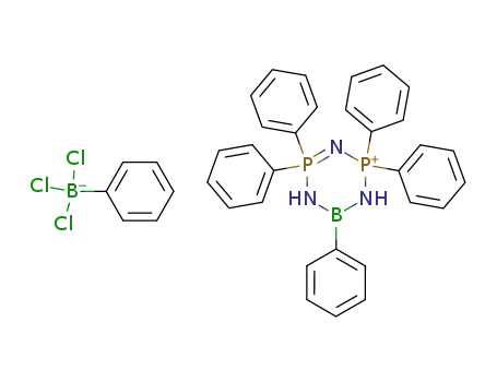 {(C<sub>6</sub>H<sub>5</sub>)5P<sub>2</sub>N<sub>3</sub>H<sub>2</sub>B}<sup>(1+)</sup>*{C<sub>6</sub>H<sub>5</sub>BCl<sub>3</sub>}<sup>(1-)</sup>