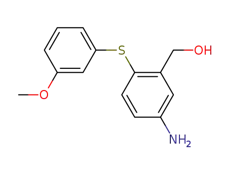 Molecular Structure of 63186-34-5 (Benzenemethanol, 5-amino-2-[(3-methoxyphenyl)thio]-)