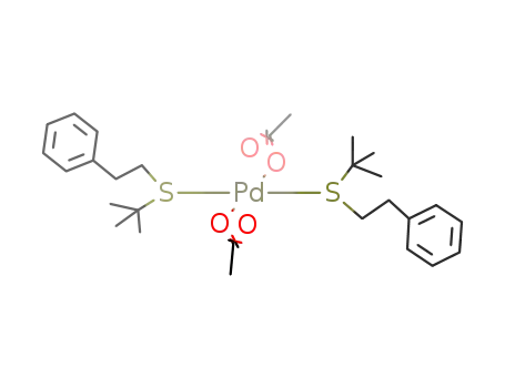 {Pd(MeCO<sub>2</sub>)2(t-BuSCH<sub>2</sub>CH<sub>2</sub>Ph)2}