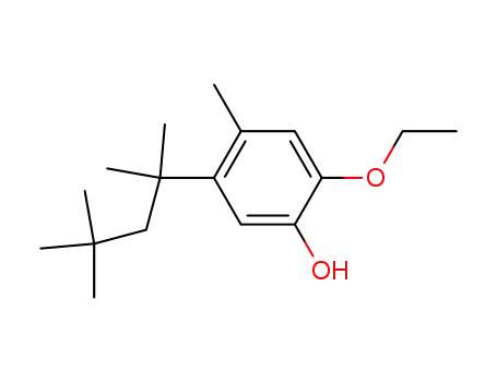 Molecular Structure of 2505-12-6 (4-Methyl-5-tert-octyl-2-aethoxy-phenol)