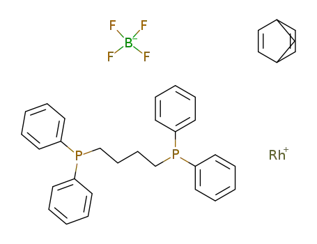 Molecular Structure of 82499-43-2 ((BICYCLO[2.2.1]HEPTA-2,5-DIENE)[1,4-BIS(DIPHENYLPHOSPHINO)BUTANE]RHODIUM(I) TETRAFLUOROBORATE)