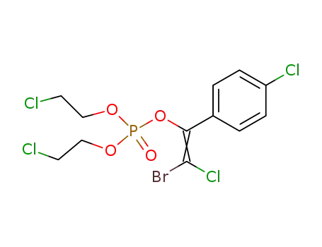 Molecular Structure of 61622-05-7 (Phosphoric acid, 2-bromo-2-chloro-1-(4-chlorophenyl)ethenyl
bis(2-chloroethyl) ester)