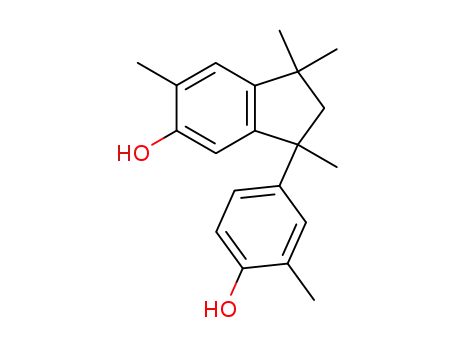 Molecular Structure of 17689-00-8 (1H-Inden-5-ol,
2,3-dihydro-3-(4-hydroxy-3-methylphenyl)-1,1,3,6-tetramethyl-)