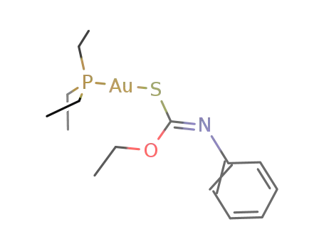 Molecular Structure of 149160-47-4 ({triethylphosphinegold(I)-SC(=NPh)O-ethyl})