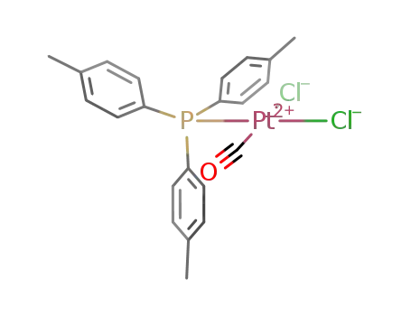 Molecular Structure of 42958-15-6 (cis-carbonyldichloro(C<sub>6</sub>H<sub>4</sub>CH<sub>3</sub>-p)platinum)