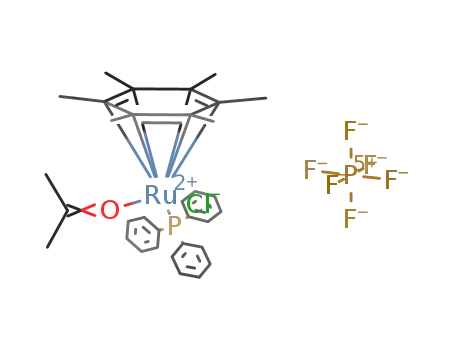 [C<sub>6</sub>Me<sub>6</sub>RuCl(PPh<sub>3</sub>)(acetone)]PF<sub>6</sub>