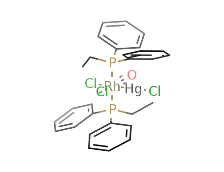 Molecular Structure of 90502-38-8 (RhCl<sub>2</sub>(HgCl)CO(P(CH<sub>2</sub>CH<sub>3</sub>)(C<sub>6</sub>H<sub>5</sub>)2)2)